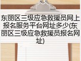 东丽区三级应急救援员网上报名服务平台网址多少(东丽区三级应急救援员报名网址)