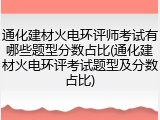 通化建材火电环评师考试有哪些题型分数占比(通化建材火电环评考试题型及分数占比)