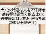 大兴安岭建材火电环评师考试有哪些题型分数占比(大兴安岭建材火电环评师考试题型及分数占比)