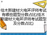 佳木斯建材火电环评师考试有哪些题型分数占比(佳木斯建材火电环评师考试题型及分数占比)