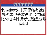南京建材火电环评师考试有哪些题型分数占比(南京建材火电环评师考试题型分数占比)