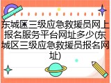 东城区三级应急救援员网上报名服务平台网址多少(东城区三级应急救援员报名网址)