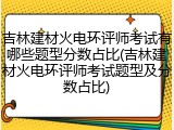 吉林建材火电环评师考试有哪些题型分数占比(吉林建材火电环评师考试题型及分数占比)