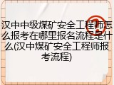 汉中中级煤矿安全工程师怎么报考在哪里报名流程是什么(汉中煤矿安全工程师报考流程)