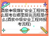 酒泉中级煤矿安全工程师怎么报考在哪里报名流程是什么(酒泉中级安全工程师报考流程)