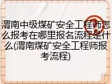 渭南中级煤矿安全工程师怎么报考在哪里报名流程是什么(渭南煤矿安全工程师报考流程)
