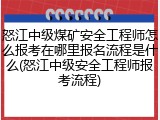 怒江中级煤矿安全工程师怎么报考在哪里报名流程是什么(怒江中级安全工程师报考流程)
