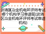 武清区冶金机电环评师考试哪个机构学习靠谱呢(武清区冶金机电环评师考试靠谱机构)