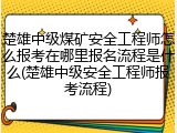 楚雄中级煤矿安全工程师怎么报考在哪里报名流程是什么(楚雄中级安全工程师报考流程)