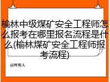 榆林中级煤矿安全工程师怎么报考在哪里报名流程是什么(榆林煤矿安全工程师报考流程)