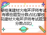 攀枝花建材火电环评师考试有哪些题型分数占比(攀枝花建材火电环评师考试题型分数占比)