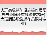 大理高级消防设施操作员限制专业吗还有哪些要求呀(大理消防设施操作员限制专业)