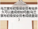 乌兰察布初级保安员考完多久可以查成绩如何查(乌兰察布初级保安员考成绩查询)
