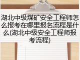 湖北中级煤矿安全工程师怎么报考在哪里报名流程是什么(湖北中级安全工程师报考流程)