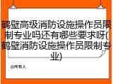 鹤壁高级消防设施操作员限制专业吗还有哪些要求呀(鹤壁消防设施操作员限制专业)