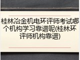 桂林冶金机电环评师考试哪个机构学习靠谱呢(桂林环评师机构靠谱)