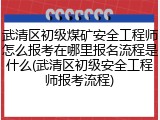 武清区初级煤矿安全工程师怎么报考在哪里报名流程是什么(武清区初级安全工程师报考流程)