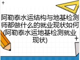 阿勒泰水运结构与地基检测师都做什么的就业现状如何(阿勒泰水运地基检测就业现状)