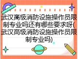 武汉高级消防设施操作员限制专业吗还有哪些要求呀(武汉高级消防设施操作员限制专业吗)
