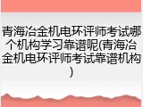 青海冶金机电环评师考试哪个机构学习靠谱呢(青海冶金机电环评师考试靠谱机构)