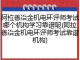 阿拉善冶金机电环评师考试哪个机构学习靠谱呢(阿拉善冶金机电环评师考试靠谱机构)