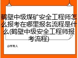 鹤壁中级煤矿安全工程师怎么报考在哪里报名流程是什么(鹤壁中级安全工程师报考流程)
