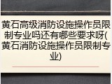 黄石高级消防设施操作员限制专业吗还有哪些要求呀(黄石消防设施操作员限制专业)