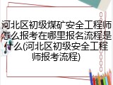 河北区初级煤矿安全工程师怎么报考在哪里报名流程是什么(河北区初级安全工程师报考流程)