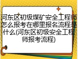 河东区初级煤矿安全工程师怎么报考在哪里报名流程是什么(河东区初级安全工程师报考流程)