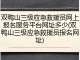 双鸭山三级应急救援员网上报名服务平台网址多少(双鸭山三级应急救援员报名网址)