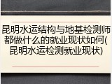 昆明水运结构与地基检测师都做什么的就业现状如何(昆明水运检测就业现状)