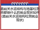 嘉峪关水运结构与地基检测师都做什么的就业现状如何(嘉峪关水运结构检测就业现状)
