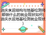 迪庆水运结构与地基检测师都做什么的就业现状如何(迪庆水运地基检测就业现状)