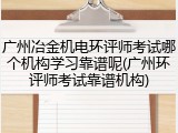 广州冶金机电环评师考试哪个机构学习靠谱呢(广州环评师考试靠谱机构)