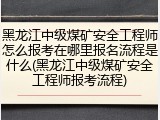 黑龙江中级煤矿安全工程师怎么报考在哪里报名流程是什么(黑龙江中级煤矿安全工程师报考流程)