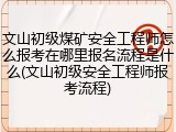 文山初级煤矿安全工程师怎么报考在哪里报名流程是什么(文山初级安全工程师报考流程)