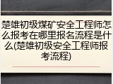 楚雄初级煤矿安全工程师怎么报考在哪里报名流程是什么(楚雄初级安全工程师报考流程)