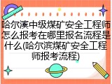 哈尔滨中级煤矿安全工程师怎么报考在哪里报名流程是什么(哈尔滨煤矿安全工程师报考流程)