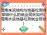 渭南水运结构与地基检测师都做什么的就业现状如何(渭南水运地基检测就业现状)