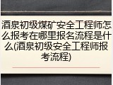 酒泉初级煤矿安全工程师怎么报考在哪里报名流程是什么(酒泉初级安全工程师报考流程)