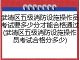 武清区五级消防设施操作员考试要多少分才能合格通过(武清区五级消防设施操作员考试合格分多少)
