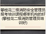 攀枝花二级消防安全管理员报考培训课程哪家机构的好(攀枝花二级消防管理员培训好)