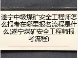 遂宁中级煤矿安全工程师怎么报考在哪里报名流程是什么(遂宁煤矿安全工程师报考流程)