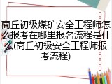 商丘初级煤矿安全工程师怎么报考在哪里报名流程是什么(商丘初级安全工程师报考流程)