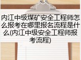 内江中级煤矿安全工程师怎么报考在哪里报名流程是什么(内江中级安全工程师报考流程)