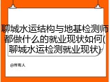 聊城水运结构与地基检测师都做什么的就业现状如何(聊城水运检测就业现状)