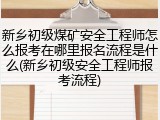 新乡初级煤矿安全工程师怎么报考在哪里报名流程是什么(新乡初级安全工程师报考流程)