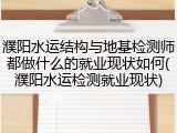 濮阳水运结构与地基检测师都做什么的就业现状如何(濮阳水运检测就业现状)