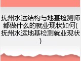 抚州水运结构与地基检测师都做什么的就业现状如何(抚州水运地基检测就业现状)
