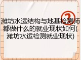 潍坊水运结构与地基检测师都做什么的就业现状如何(潍坊水运检测就业现状)